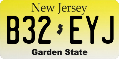 NJ license plate B32EYJ
