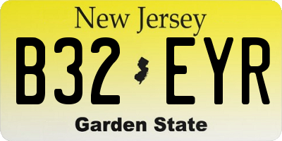 NJ license plate B32EYR
