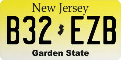 NJ license plate B32EZB
