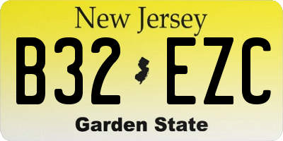 NJ license plate B32EZC