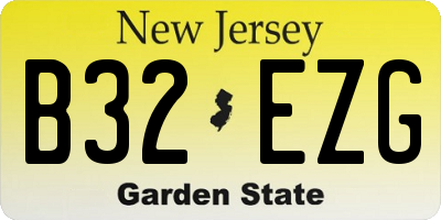 NJ license plate B32EZG