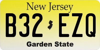 NJ license plate B32EZQ