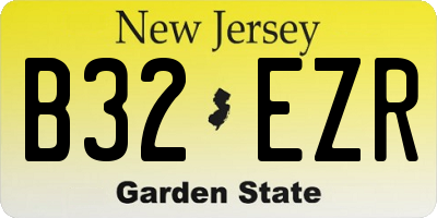 NJ license plate B32EZR