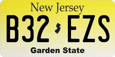 NJ license plate B32EZS