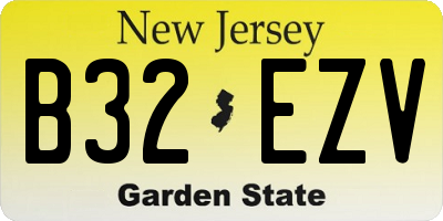 NJ license plate B32EZV