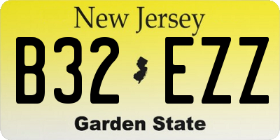 NJ license plate B32EZZ