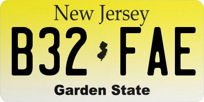 NJ license plate B32FAE