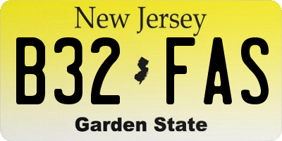 NJ license plate B32FAS