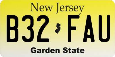 NJ license plate B32FAU