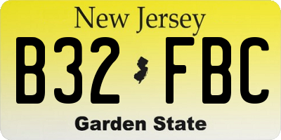 NJ license plate B32FBC