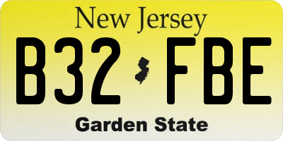 NJ license plate B32FBE
