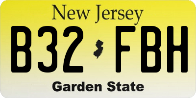 NJ license plate B32FBH