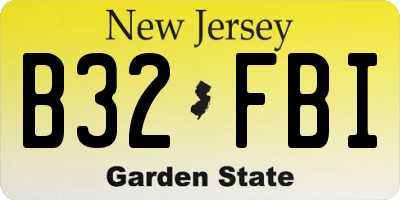 NJ license plate B32FBI