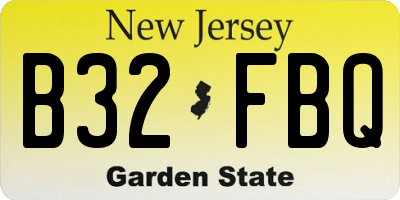 NJ license plate B32FBQ
