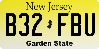 NJ license plate B32FBU