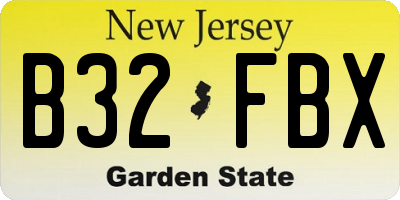 NJ license plate B32FBX