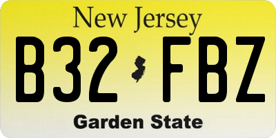 NJ license plate B32FBZ