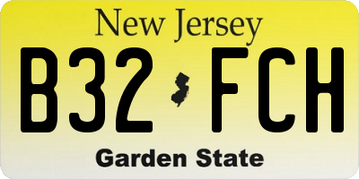 NJ license plate B32FCH