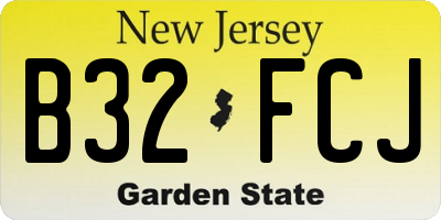 NJ license plate B32FCJ