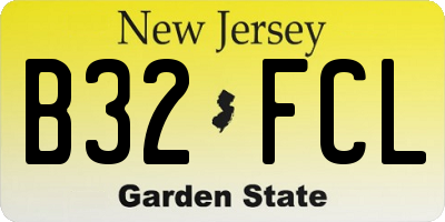 NJ license plate B32FCL