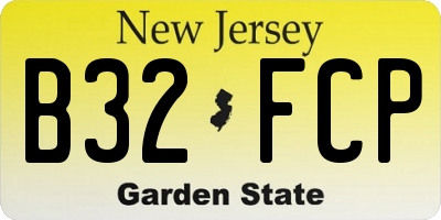 NJ license plate B32FCP