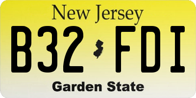 NJ license plate B32FDI