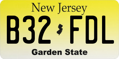NJ license plate B32FDL
