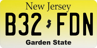 NJ license plate B32FDN