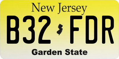 NJ license plate B32FDR