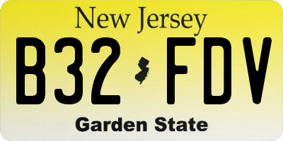NJ license plate B32FDV