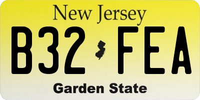 NJ license plate B32FEA