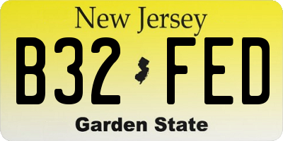 NJ license plate B32FED