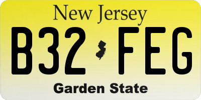 NJ license plate B32FEG