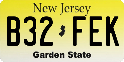 NJ license plate B32FEK