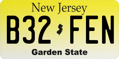 NJ license plate B32FEN