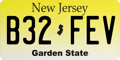 NJ license plate B32FEV
