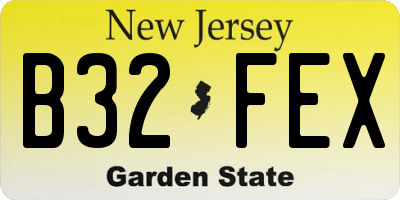 NJ license plate B32FEX