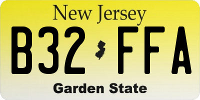 NJ license plate B32FFA