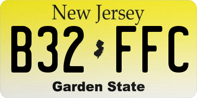 NJ license plate B32FFC