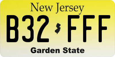 NJ license plate B32FFF