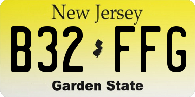 NJ license plate B32FFG