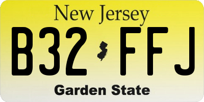 NJ license plate B32FFJ