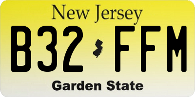 NJ license plate B32FFM