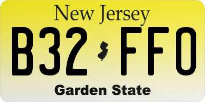 NJ license plate B32FFO