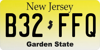 NJ license plate B32FFQ