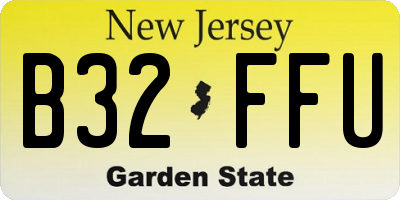 NJ license plate B32FFU