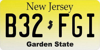 NJ license plate B32FGI