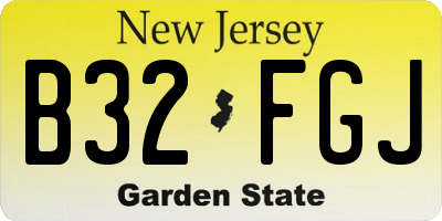 NJ license plate B32FGJ