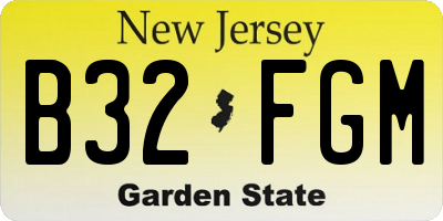 NJ license plate B32FGM