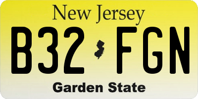 NJ license plate B32FGN